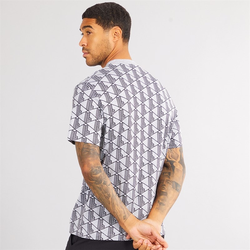 Lacoste Mens T-Shirt Silver Chine/Black - Image 2