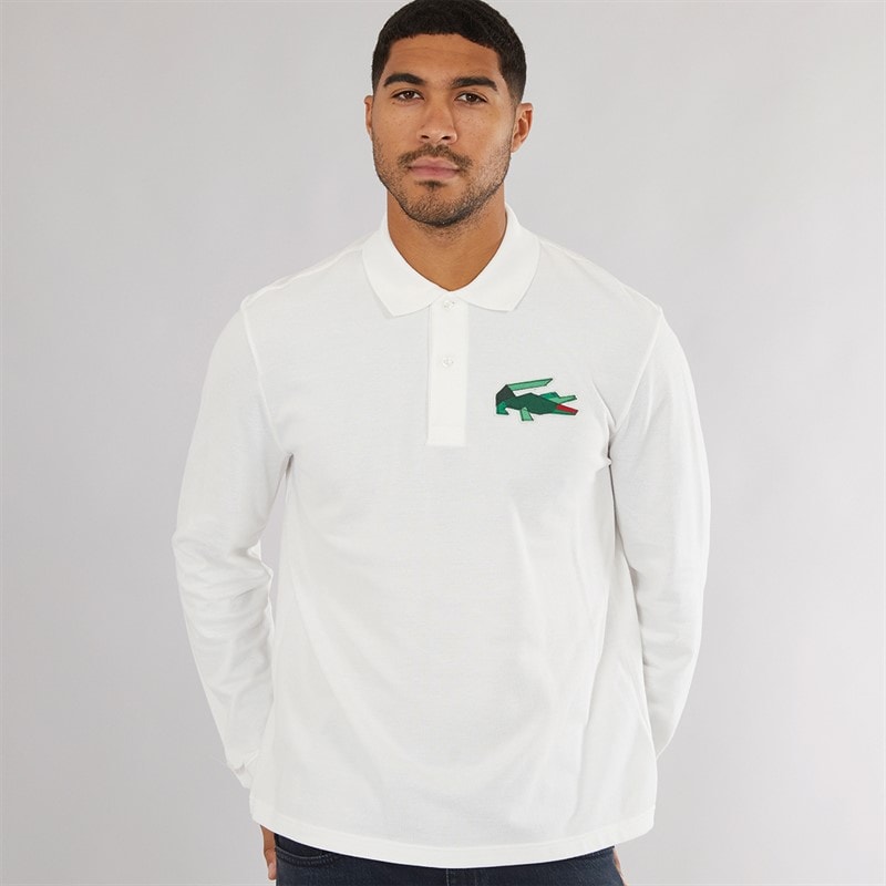 Lacoste Mens Long Sleeve Polo Shirt Flour - Image 1