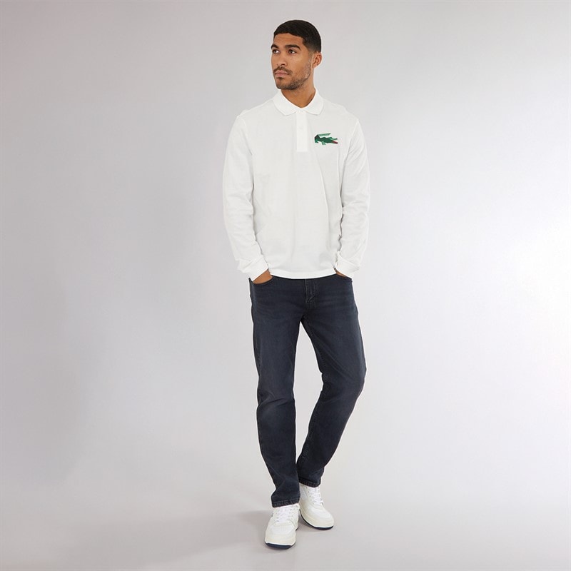 Lacoste Mens Long Sleeve Polo Shirt Flour - Image 4
