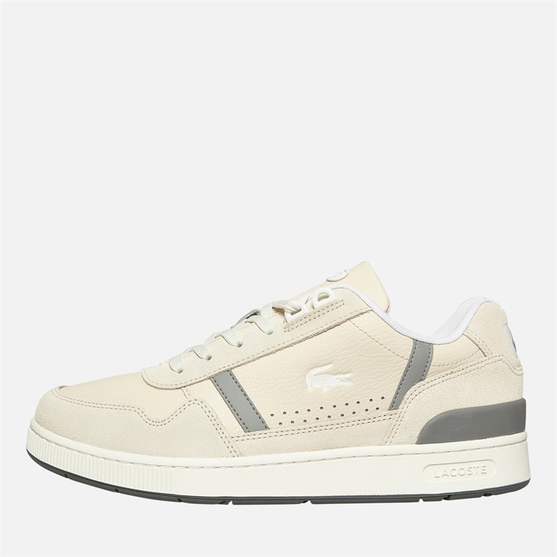 Lacoste Mens T-Clip Trainers Off White/Grey - Image 1