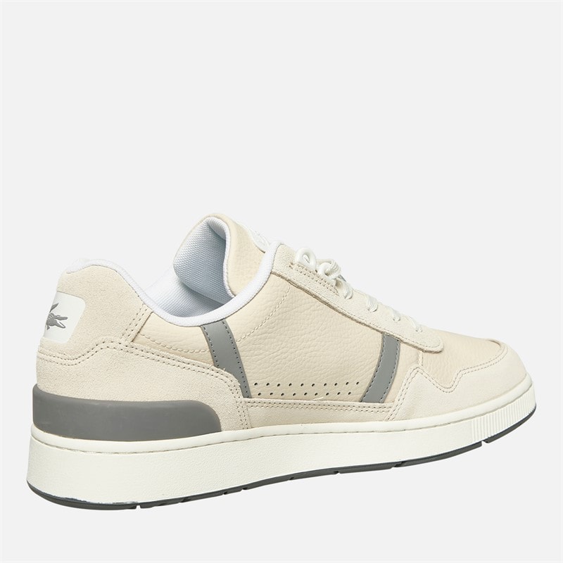 Lacoste Mens T-Clip Trainers Off White/Grey - Image 5