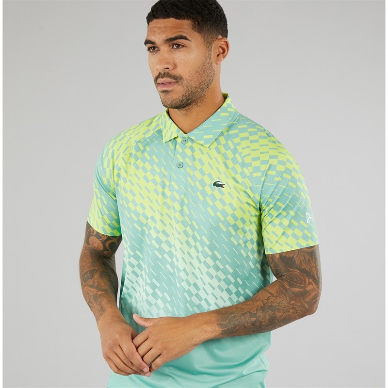 Lacoste Mens Short Sleeve Polo Shirt Florida/Lima-Pastille Mint - Image 1