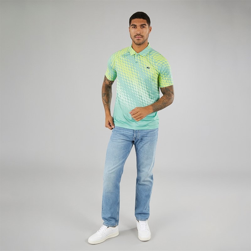 Lacoste Mens Short Sleeve Polo Shirt Florida/Lima-Pastille Mint - Image 4