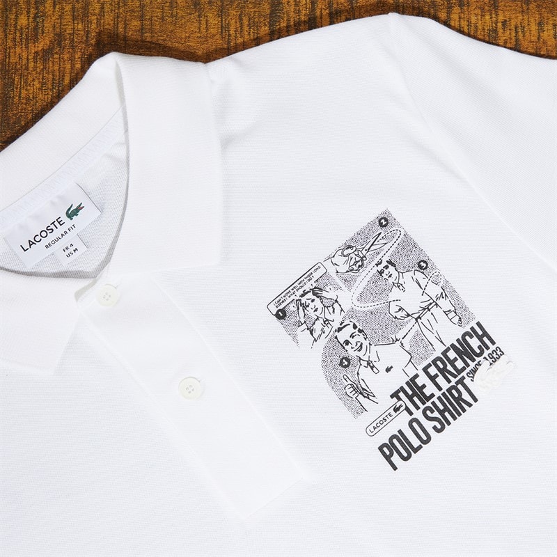 Lacoste Mens Short Sleeve Polo Shirt White - Image 5
