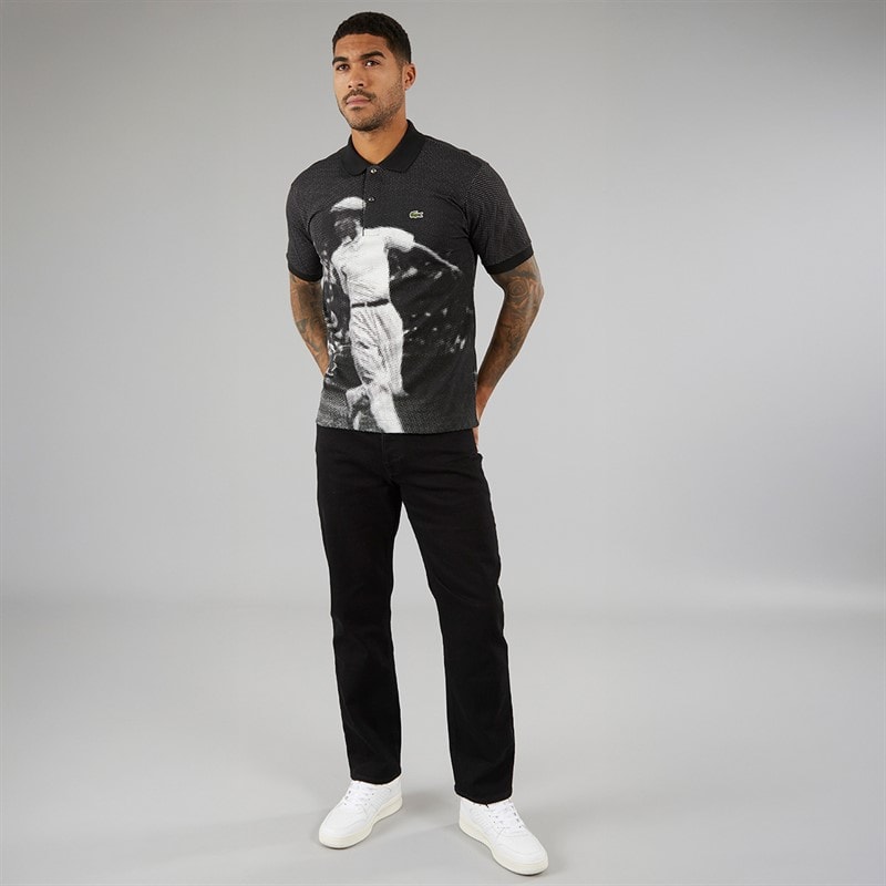 Lacoste Mens Short Sleeve Polo Shirt Black - Image 3