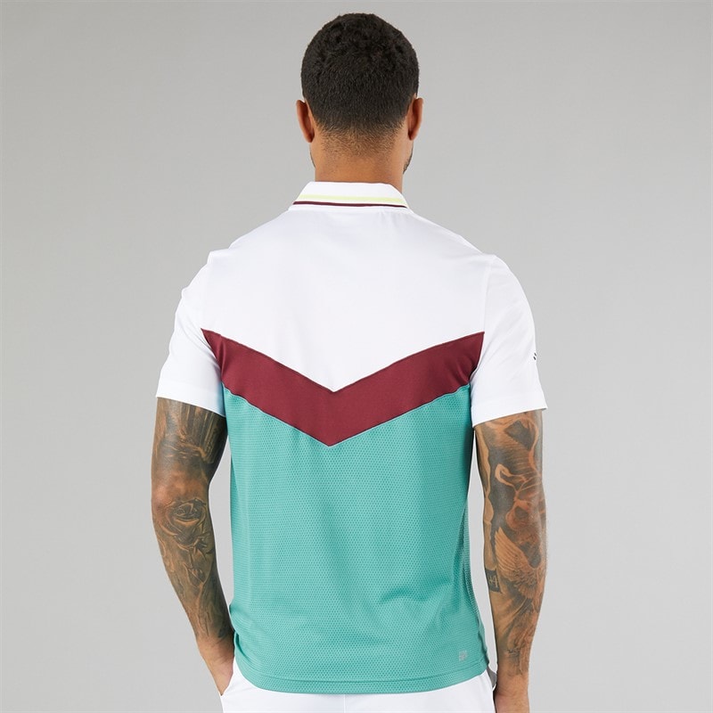 Lacoste Mens Short Sleeve Polo Shirt White/Limeira Zin Ocelle - Image 2