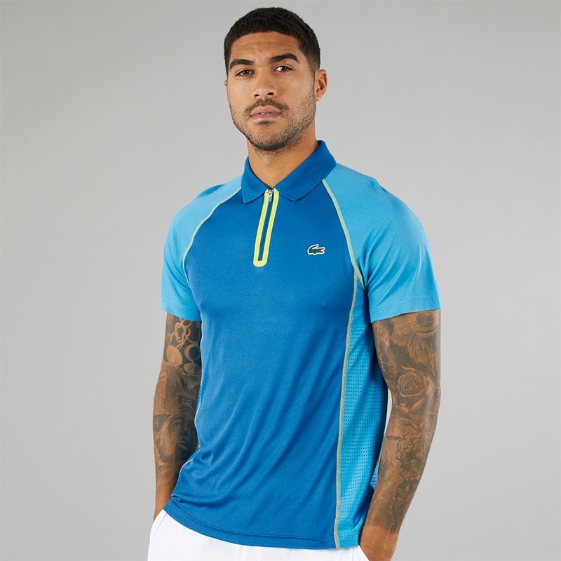 Lacoste Mens Short Sleeve Polo Shirt Kingdom/Fiji Lima - Image 1