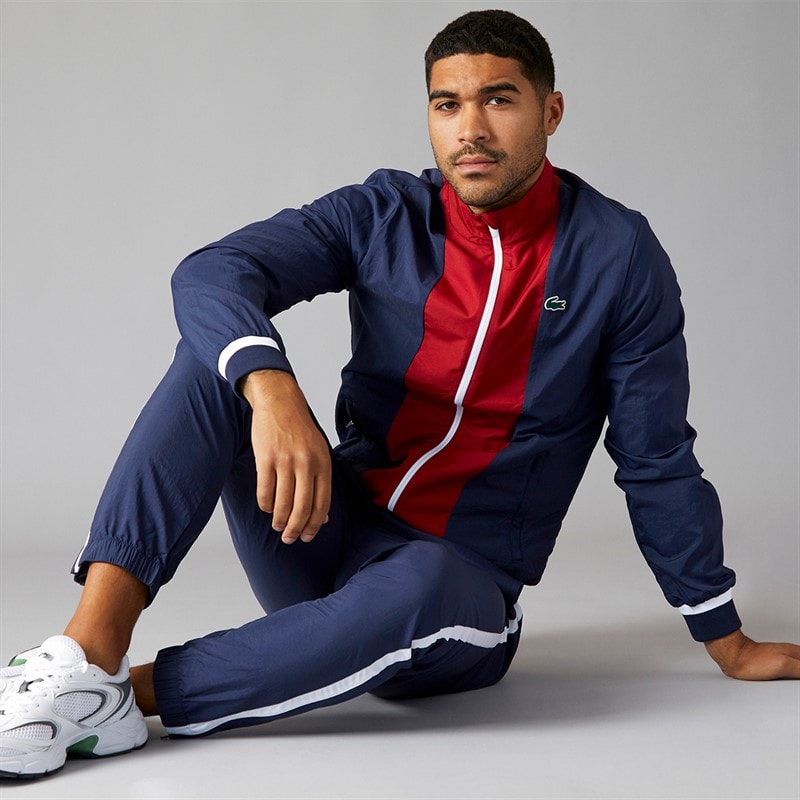 Lacoste Mens Tracksuit Navy Blue/Ora White - Image 1