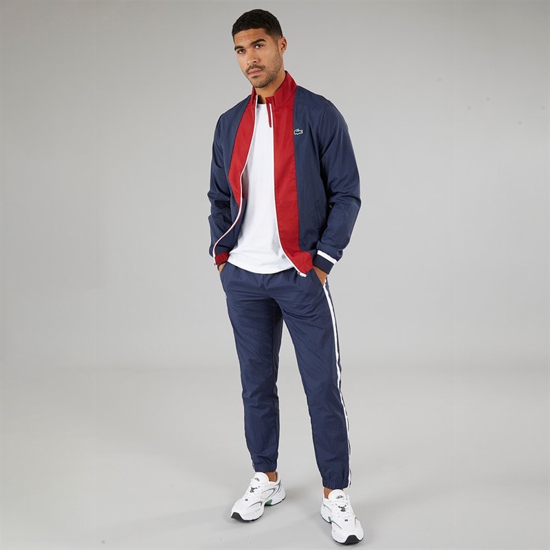 Lacoste Mens Tracksuit Navy Blue/Ora White - Image 4