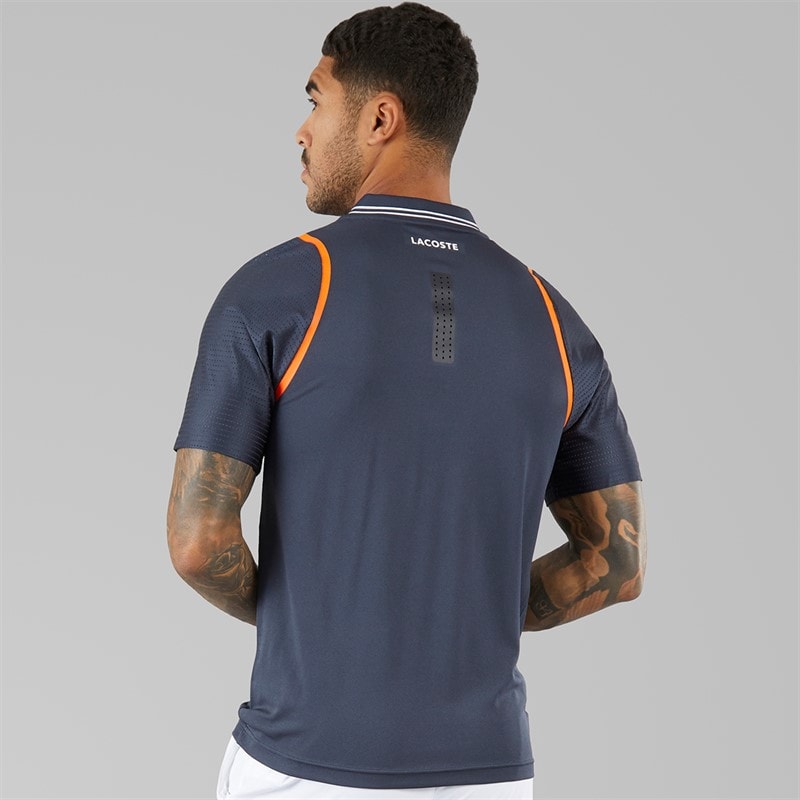 Lacoste Mens Short Sleeve Polo Shirt Blue Night - Image 2