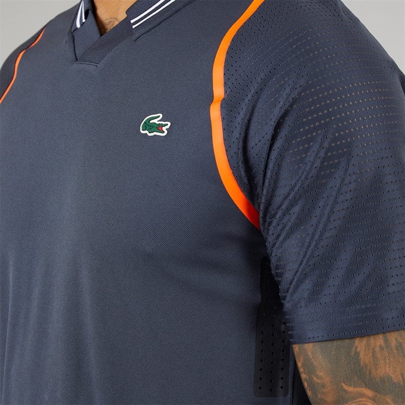 Lacoste Mens Short Sleeve Polo Shirt Blue Night - Image 3