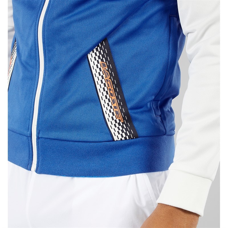 Lacoste Mens Ripstop Zip-Up Sweatshirt Kingdom/Flour - Image 3