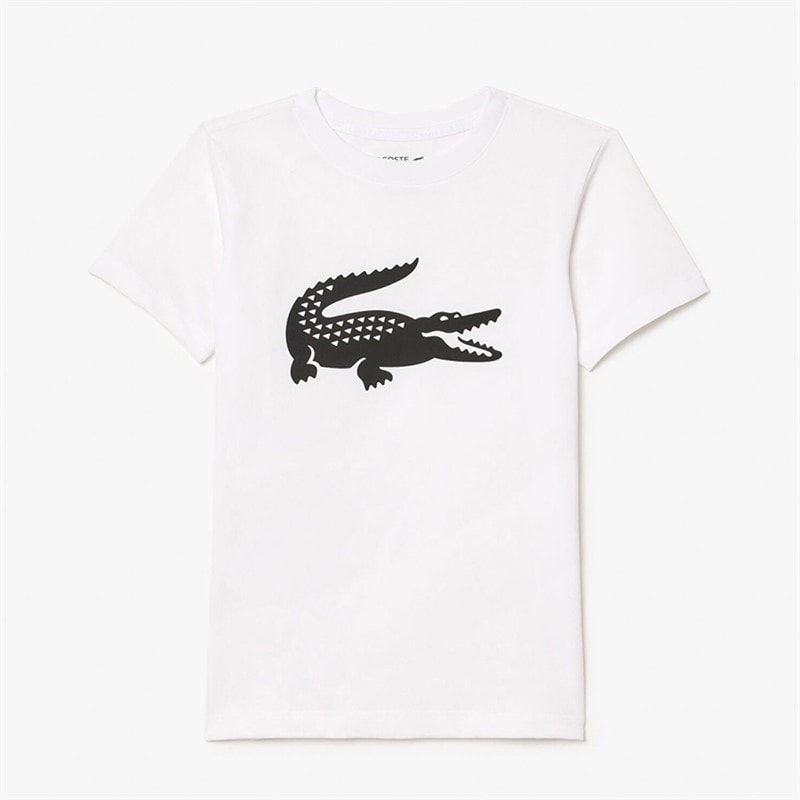 Lacoste Boys T-Shirt Blanc/Noir - Image 1