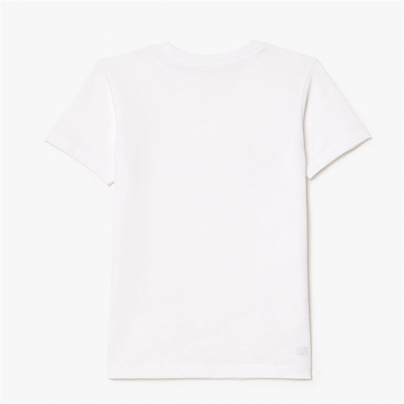 Lacoste Boys T-Shirt Blanc/Noir - Image 2
