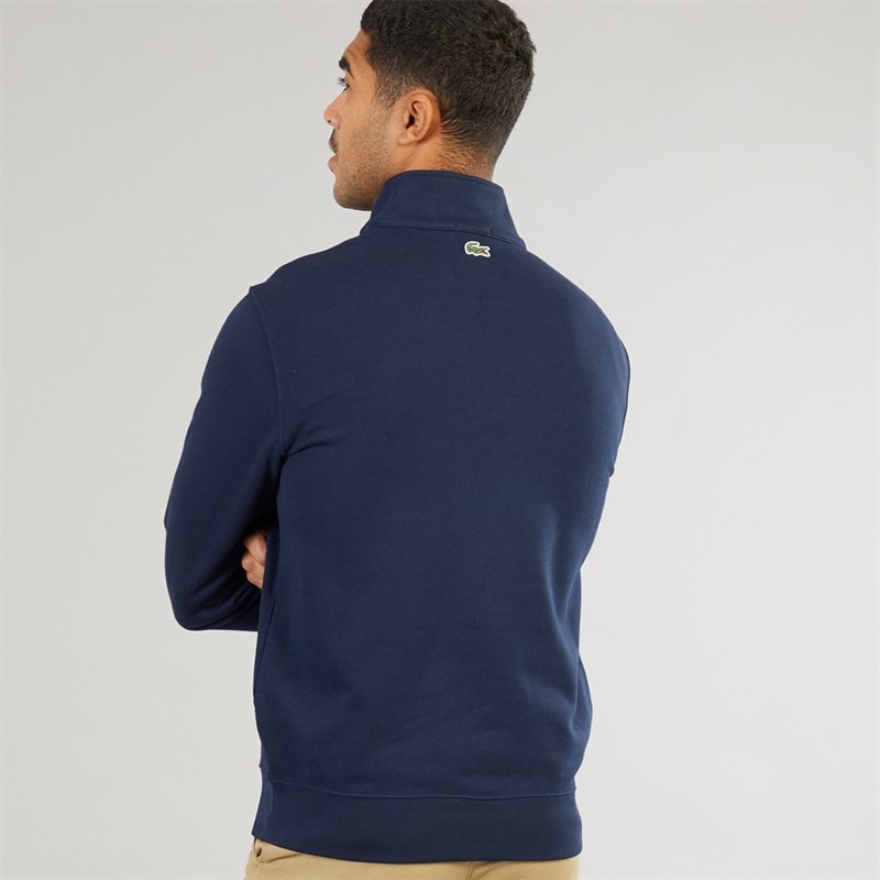 Lacoste Mens Quarter Zip Sweatshirt Navy Blue - Image 2