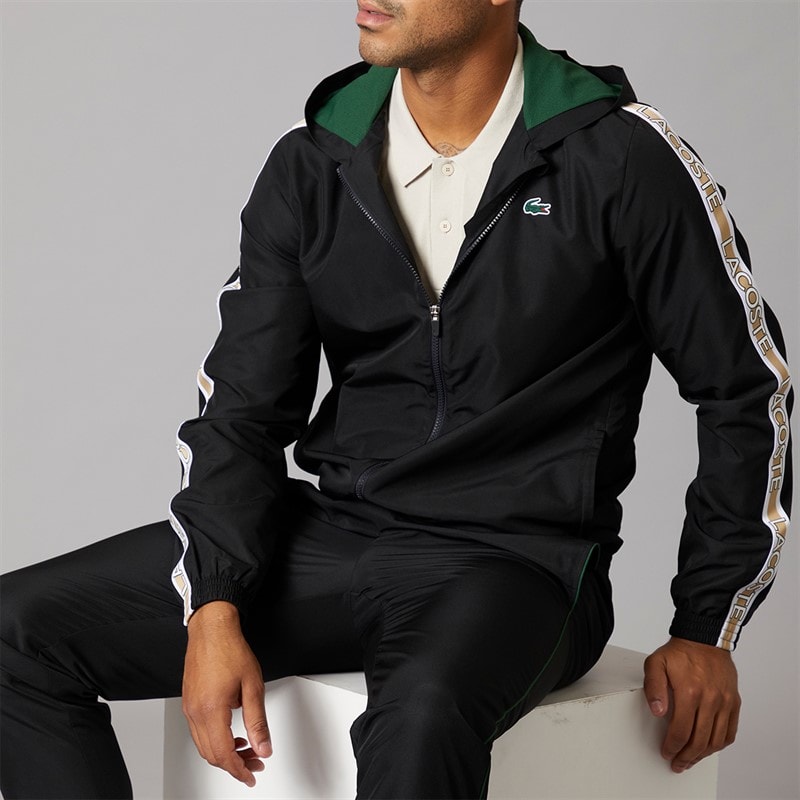 Lacoste Mens Tracksuit Black/Green - Image 3