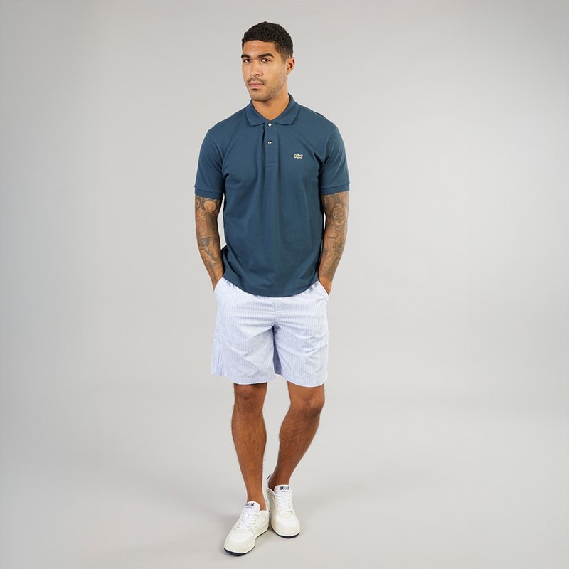 Lacoste Mens Stripe Shorts Overview/White - Image 4