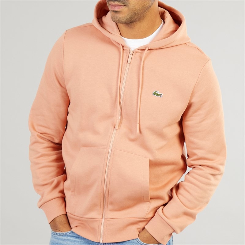 Lacoste Mens Zip Up Hoodie Latte - Image 3