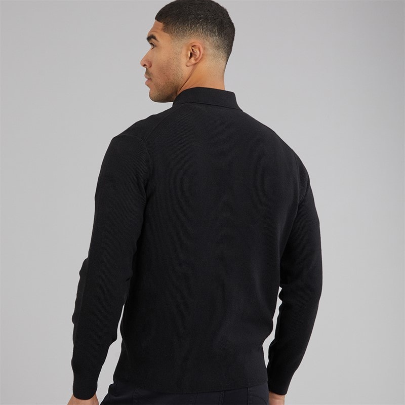 Lacoste Mens 1/4 Zip Polo Neck Jumper Black - Image 2
