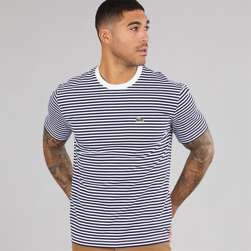 Lacoste Mens T-Shirt White/Navy Blue - Image 1