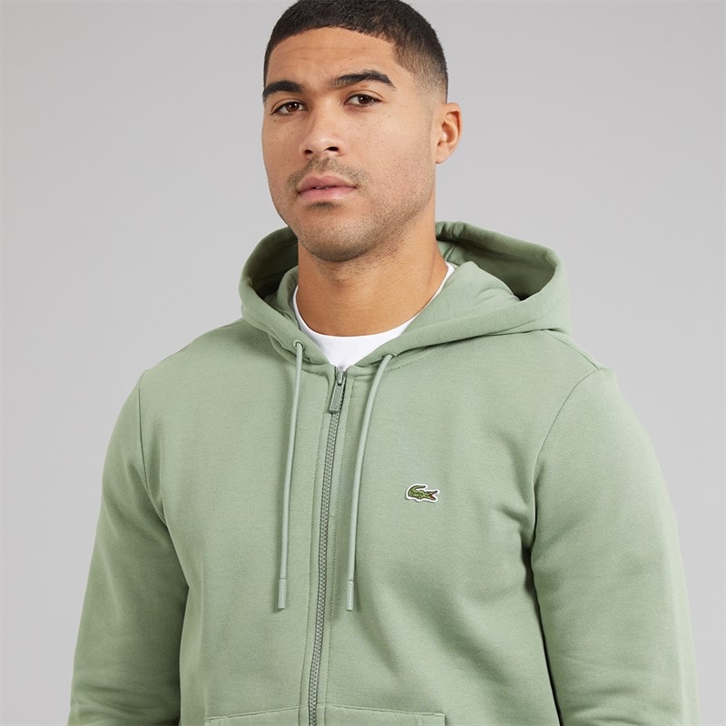 Lacoste Mens Zip Up Hoodie Thyme - Image 3