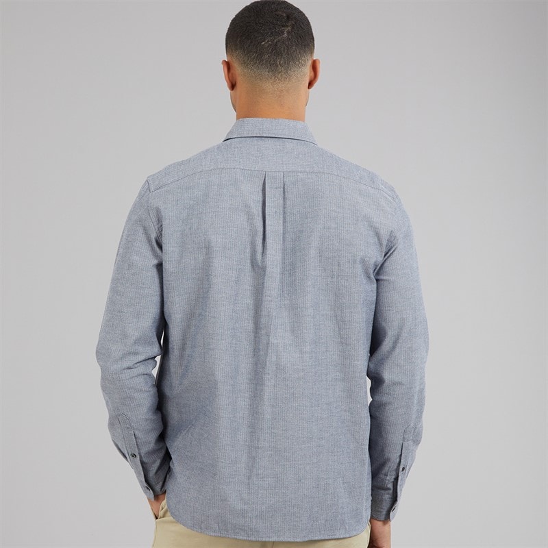 Lacoste Mens Long Sleeve Shirt Navy Blue/Flour - Image 2