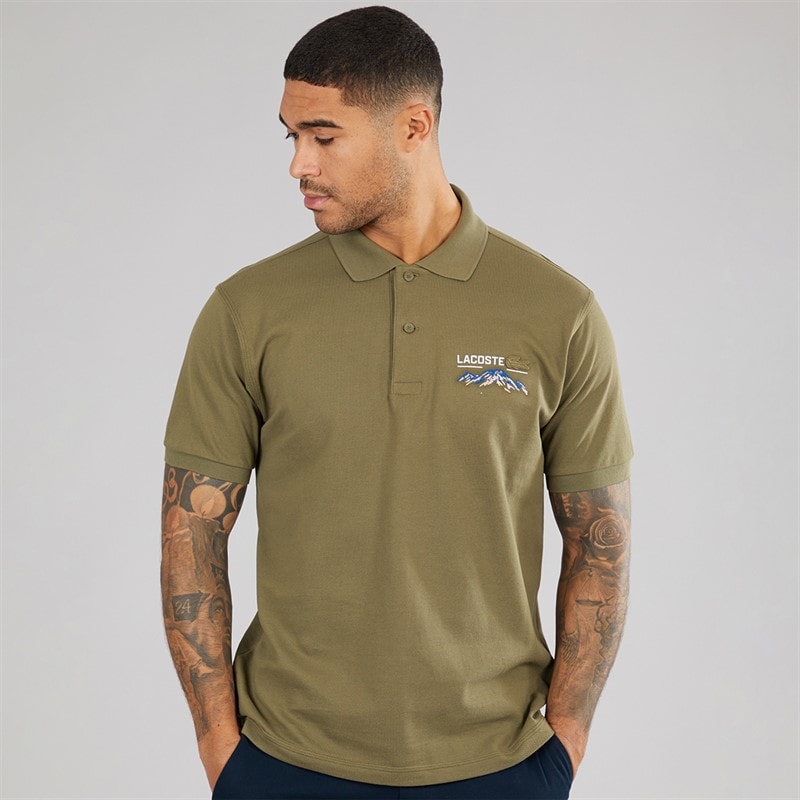 Lacoste Mens Polo Shirt Olive - Image 3