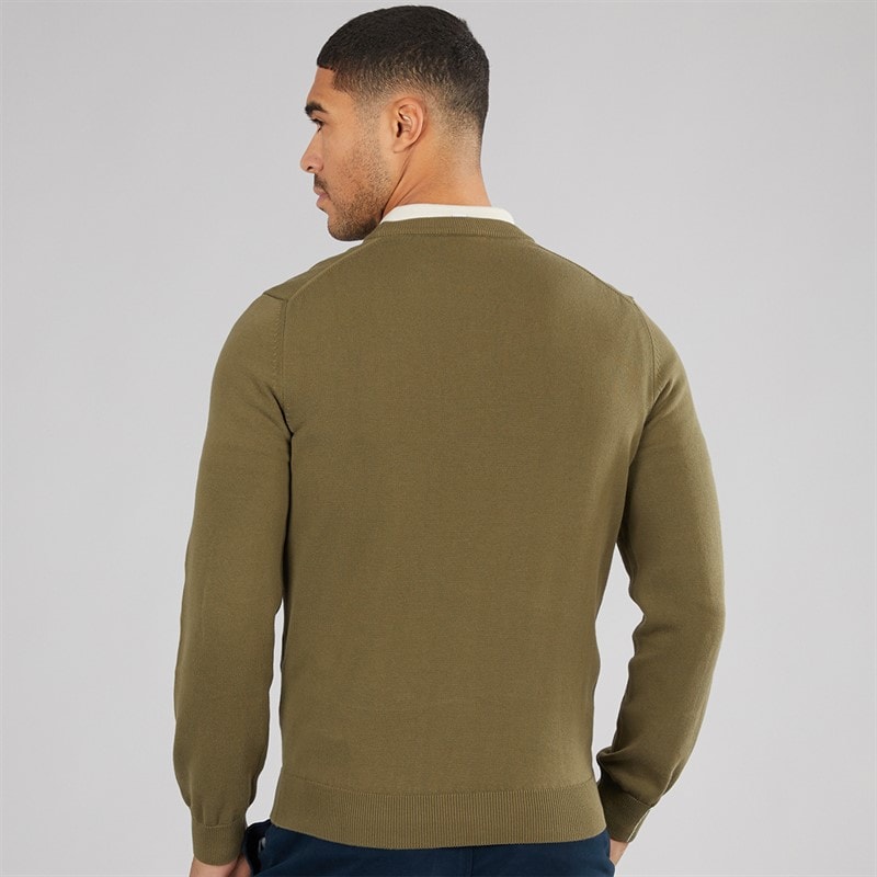 Lacoste Mens Crew Neck Jumper Olive - Image 2