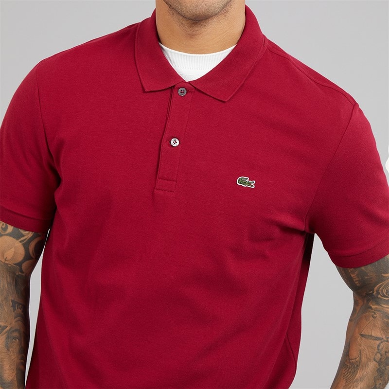 Lacoste Mens Polo Shirt Bordeaux - Image 3