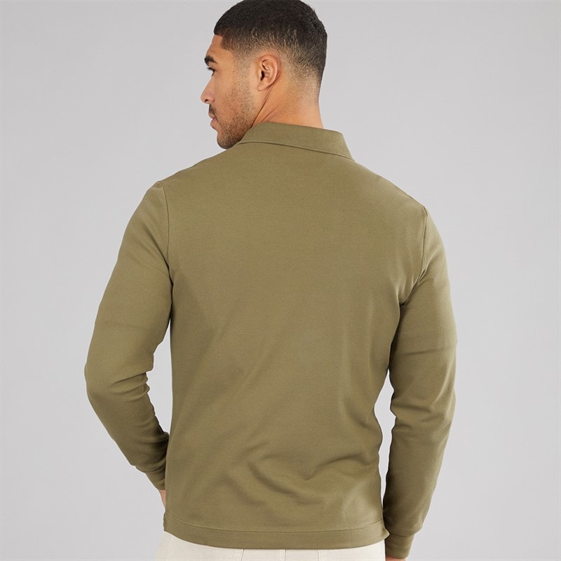Lacoste Mens Long Sleeve Polo Shirt Olive - Image 2