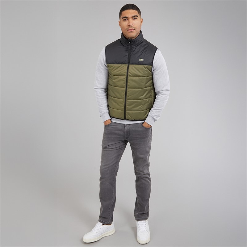 Lacoste Mens Puffer Gilet Olive/Black - Image 4