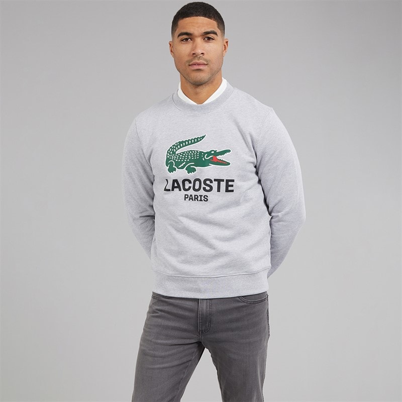 Lacoste Mens Sweatshirt Silver Chine - Image 4