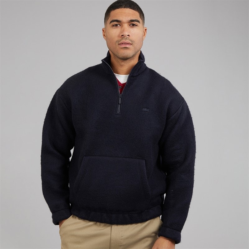 Lacoste Mens 1/4 Zip Fleece Sweatshirt Abysm - Image 2