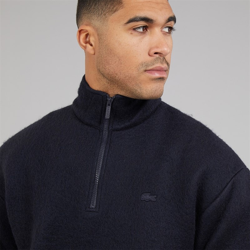Lacoste Mens 1/4 Zip Fleece Sweatshirt Abysm - Image 5
