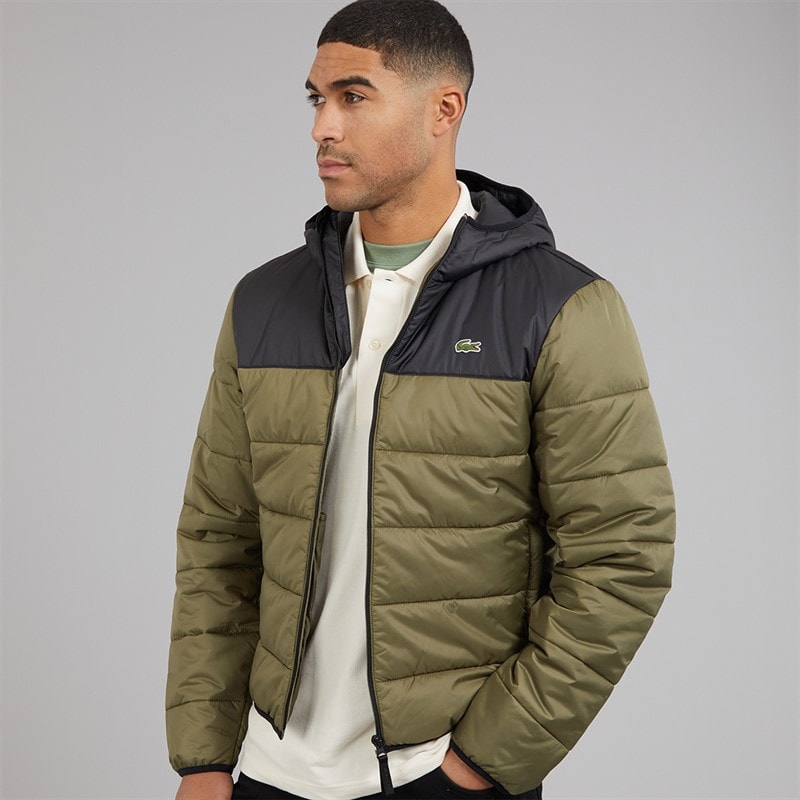 Lacoste Mens Puffer Coat Olive/Black