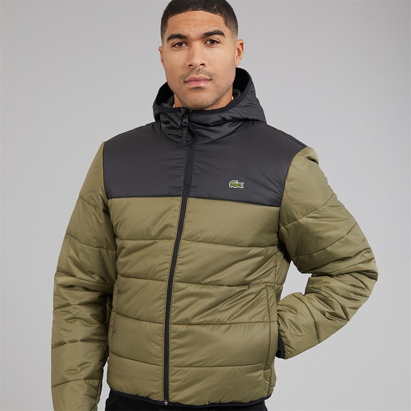 Lacoste Mens Puffer Coat Olive/Black - Image 5