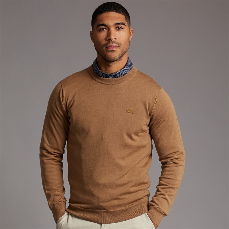 Lacoste Mens Crew Neck Sweatshirt Date Brown
