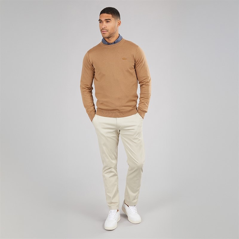 Lacoste Mens Crew Neck Sweatshirt Date Brown - Image 4