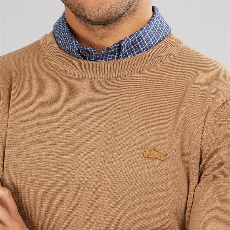 Lacoste Mens Crew Neck Sweatshirt Date Brown - Image 5