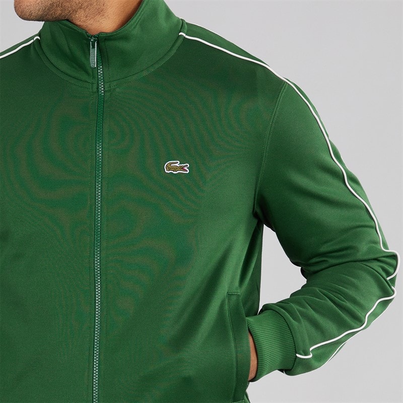 Lacoste Mens Zip Up Sweatshirt Green - Image 3