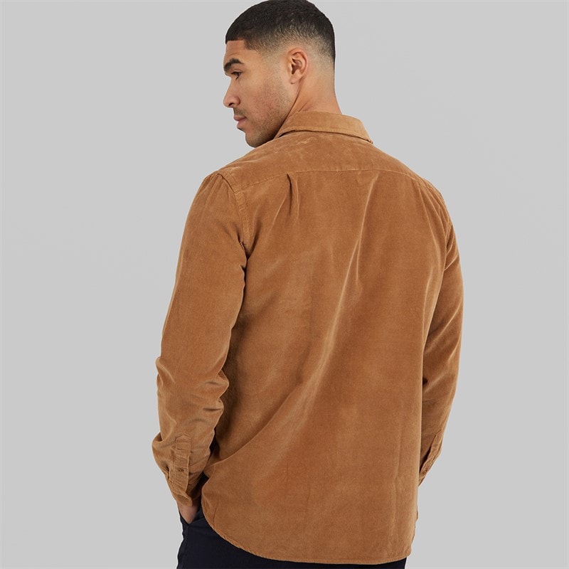 Lacoste Mens Long Sleeve Velour Shirt Date Brown - Image 3