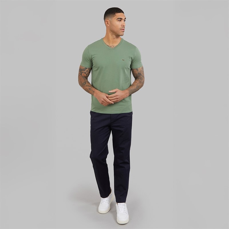 Lacoste Mens V-Neck T-Shirt Thyme - Image 4