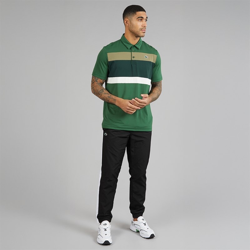 Lacoste Mens Regular Fit Colour Block Polo Shirt Green/Khaki Green - Image 4