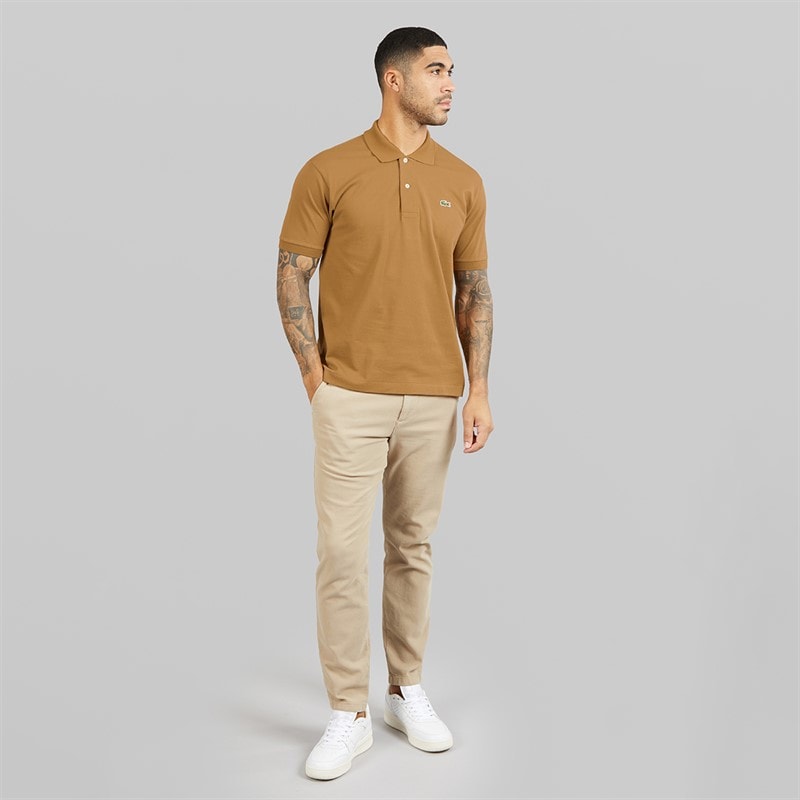 Lacoste Mens Classic Fit Polo Shirt Camel - Image 4
