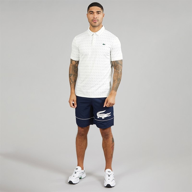 Lacoste Mens Regular Fit Polo Shirt White/Green - Image 4