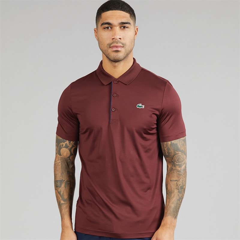 Lacoste Mens Polo Shirt Burgundy - Image 1