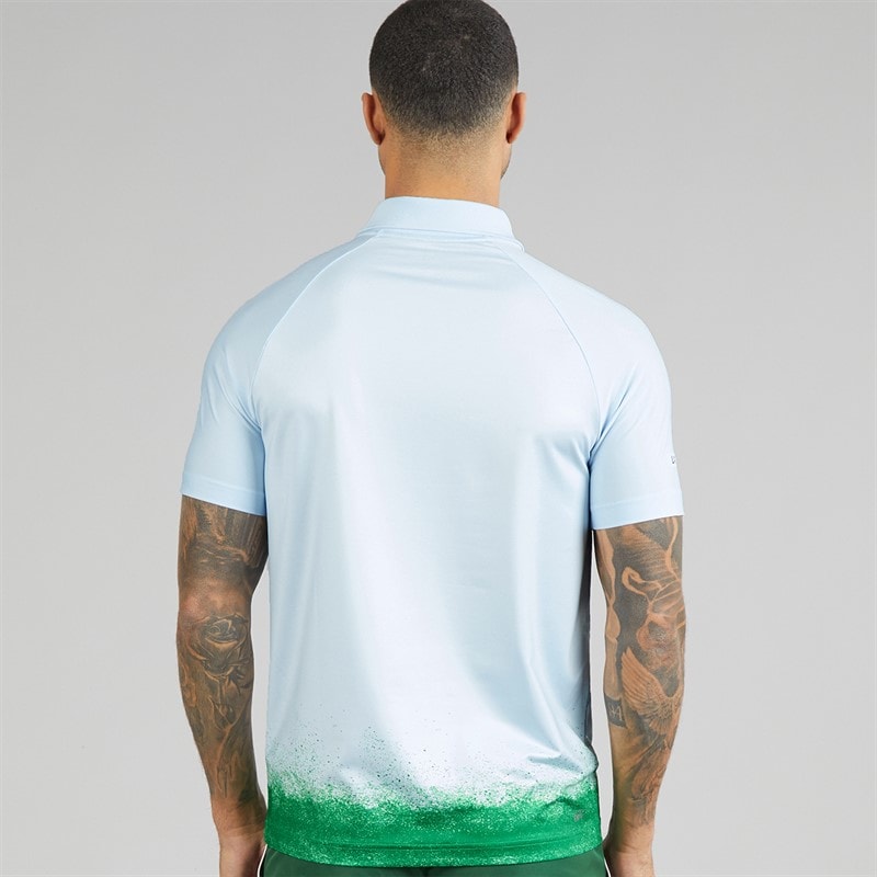 Lacoste Mens Polo Shirt Light Blue/Green - Image 2