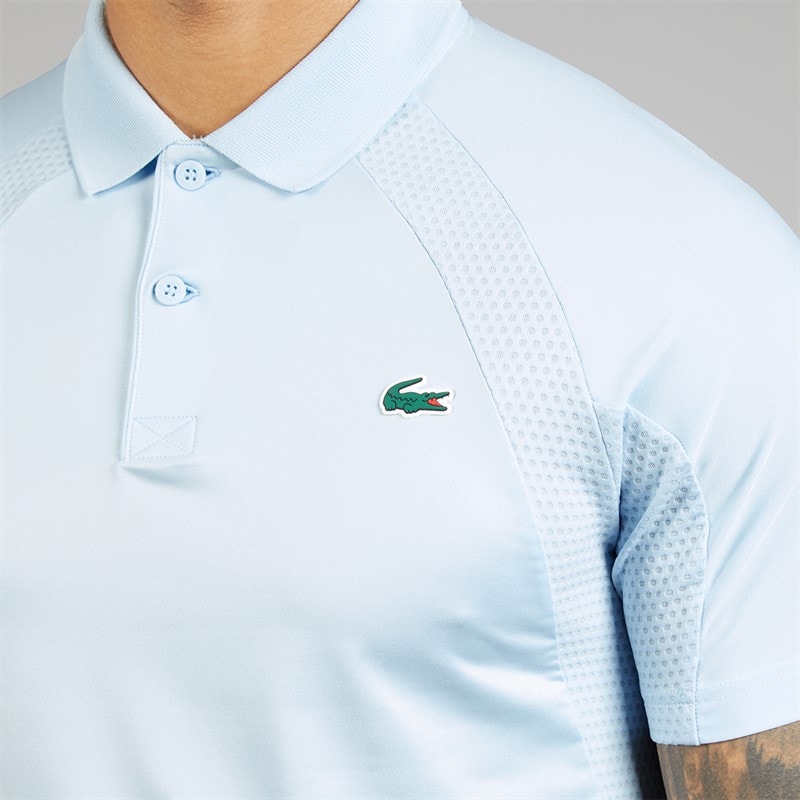 Lacoste Mens Polo Shirt Light Blue/Green - Image 3