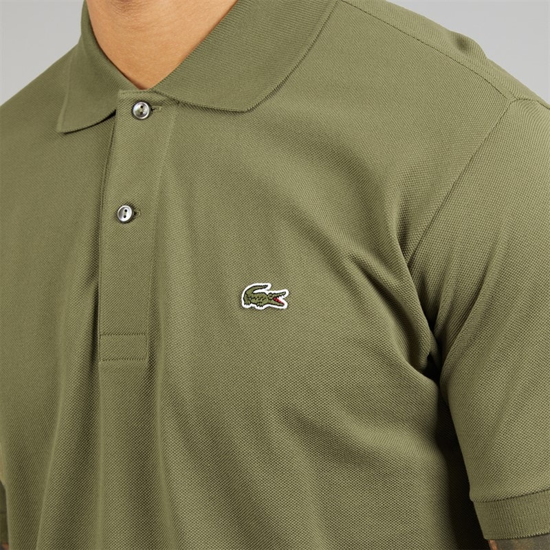 Lacoste Mens Classic Fit Polo Shirt Khaki Green - Image 3