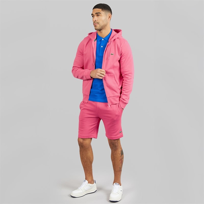 Lacoste Mens Regular Fit Fleece Shorts Pink - Image 4